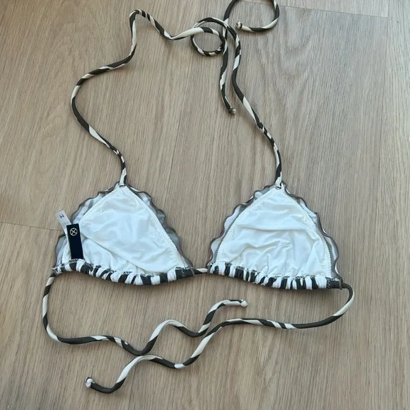 Vix Paula Hermanny Zebra Beaded Triangle Bikini Top M - Picture 3 of 5